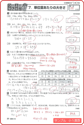 回答サンプル　小５算数